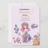 Invitation Fairy First Enchanted Woodland 1er Anniversaire (Devant)