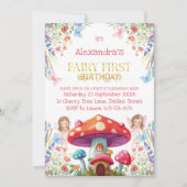 Invitation Fairy First Floral Girl 1er Anniversaire (Devant)