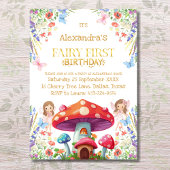 Invitation Fairy First Floral Girl 1er Anniversaire