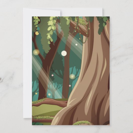 Invitation Fairy First Forest fête d'anniversaire (Dos)