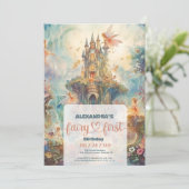 Invitation Fairy First Girl's 1st Birthday (Debout devant)