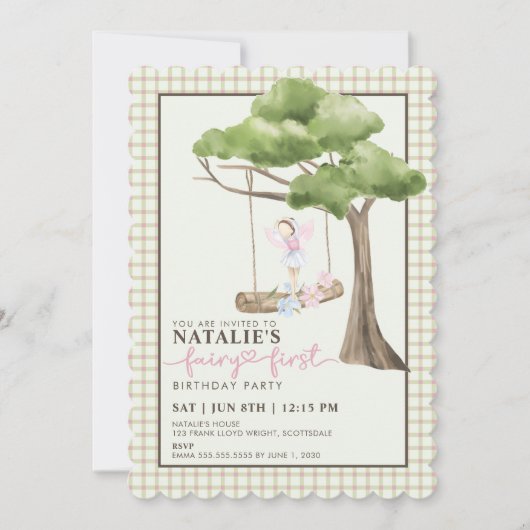 Invitation Fairy First Girl's 1st Birthday Party Personnalisé (Devant)