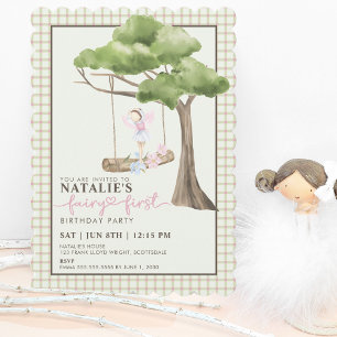 Invitation Fairy First Girl's 1st Birthday Party Personnalisé