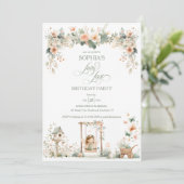 Invitation Fairy First Girl's Birthday Party Custom (Debout devant)