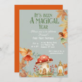 Invitation Fairy First Magic Fall Birthday (Devant / Derrière)