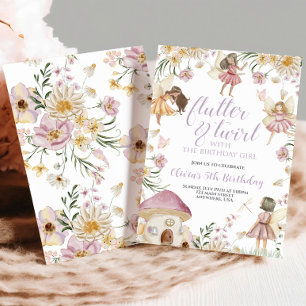 Invitation Fairy fleur sauvage anniversaire