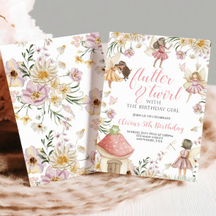 Invitation Fairy fleur sauvage anniversaire