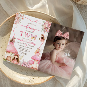 Invitation Fairy Floral Girls 2e fête d'anniversaire Photo