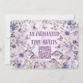 Invitation Fairy Florale Violette Premier Code QR Photo Anniv (Dos)