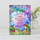 Invitation Fairy Forest Enchanted Magique fête d'anniversaire (Debout devant)