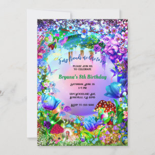 Invitation Fairy Forest Enchanted Magique fête d'anniversaire
