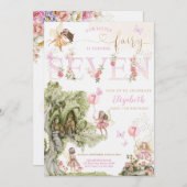 Invitation Fairy Forest Girl Anniversaire (Devant / Derrière)