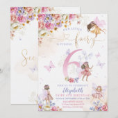 Invitation Fairy Forest Girl Anniversaire Magique (Devant / Derrière)