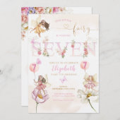 Invitation Fairy Forest Girl Anniversaire Magique (Devant / Derrière)