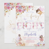 Invitation Fairy Forest Girl Anniversaire Magique (Devant / Derrière)