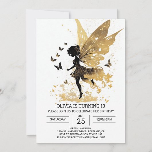 Invitation Fairy Garden Adventure Anniversaire (Devant)