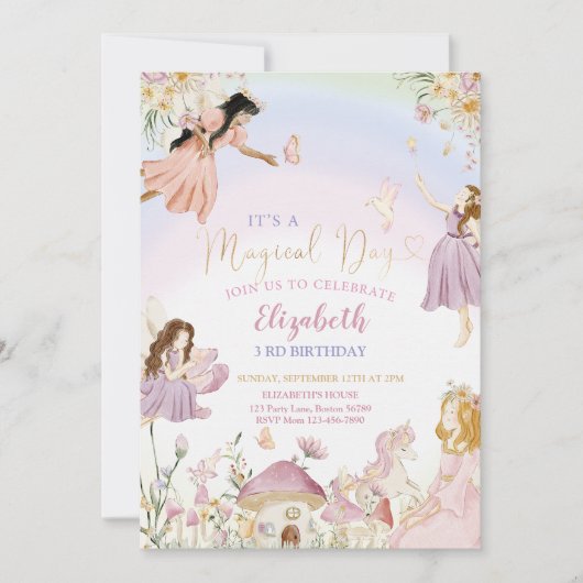 Invitation Fairy Garden Anniversaire (Devant)