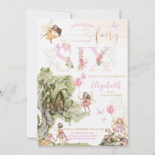 Invitation Fairy Garden Anniversaire (Devant)