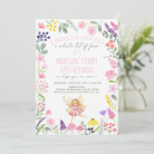 Invitation Fairy Garden Fleur sauvage 1er anniversaire (Debout devant)