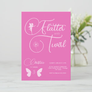 Invitation Fairy Girl'anniversaire minimaliste simple moderne