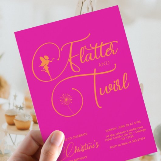 Invitation Fairy Girl'anniversaire minimaliste simple moderne