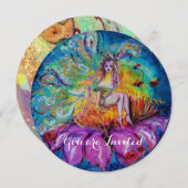 Invitation FAIRY IN NIGHT, mousseux rouge bleu rose (Devant / Derrière)