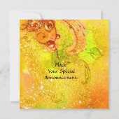 Invitation FAIRY IN NIGHT rose vert bleu jaune étincelles (Dos)