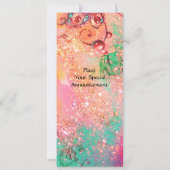 Invitation FAIRY IN NIGHT, rose vert bleu rouge pétillants (Dos)