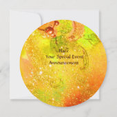 Invitation FAIRY IN THE NIGHT or jaune bleu rouge étincelles (Dos)