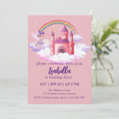 Invitation Fairy Kid's Birthday Fairytale Castle Rainbow (Debout devant)
