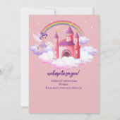 Invitation Fairy Kid's Birthday Fairytale Castle Rainbow (Dos)
