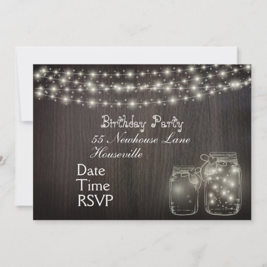 Invitation Fairy Lights adolescente Fête fille (Devant)