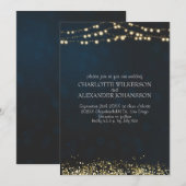 Invitation Fairy Lights et Parties scintillant Magique Nuit (Devant / Derrière)