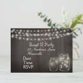 Invitation Fairy Lights Sweet sixteen Party (Debout devant)