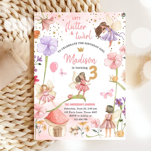 Invitation Fairy Magical Forest Garden Girl Fairy Anniversair