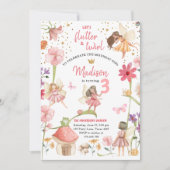 Invitation Fairy Magical Forest Garden Girl Premier anniversa (Devant)