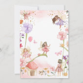 Invitation Fairy Magical Forest Garden Girl Premier anniversa (Dos)