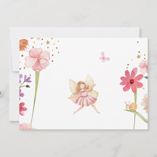 Invitation Fairy Magical Forest Garden Girl Premier anniversa (Dos)