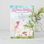 Invitation Fairy Magie fête d'anniversaire (Debout devant)