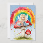 Invitation Fairy Mushroom Paint Rainbow Girl Anniversaire (Dos)