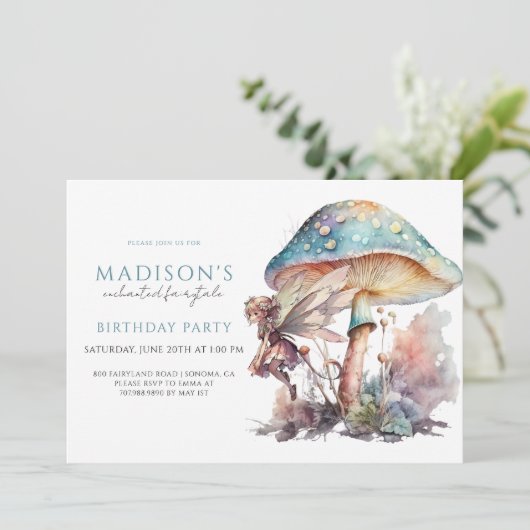 Invitation Fairy Pixie Fairytale Fête d'anniversaire de fille (Debout devant)