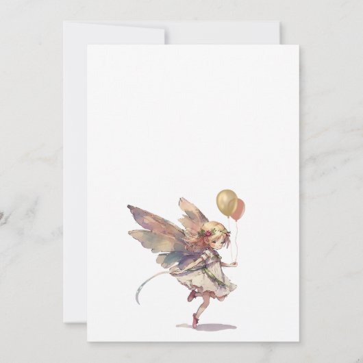 Invitation Fairy Pixie Fairytale Fête d'anniversaire de fille (Dos)