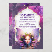 Invitation Fairy pixie princesse violet parties scintillant m (Devant / Derrière)