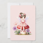 Invitation Fairy Porte Brown Cheveux Fairy Première fête d'an (Dos)