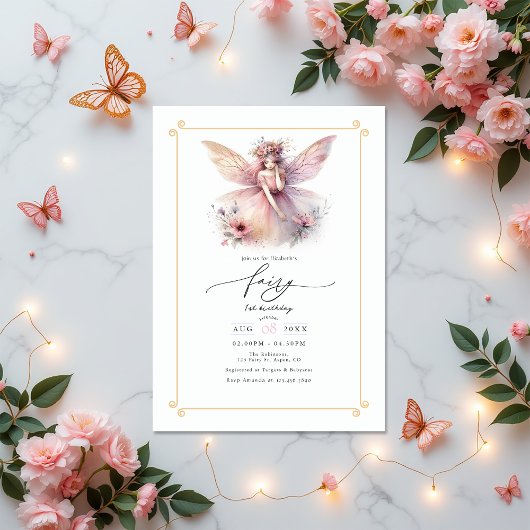 Invitation Fairy Premier 1er anniversaire fête
