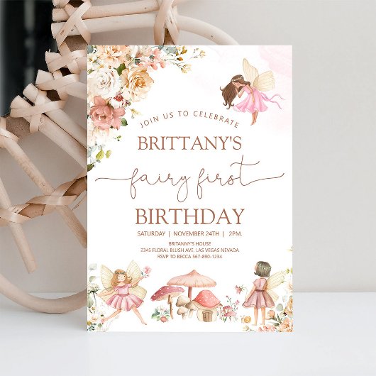 Invitation Fairy Premier anniversaire