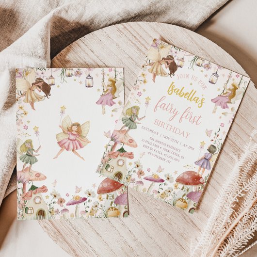 Invitation FAIRY PREMIER ANNIVERSAIRE Fairy Garden Anniversai
