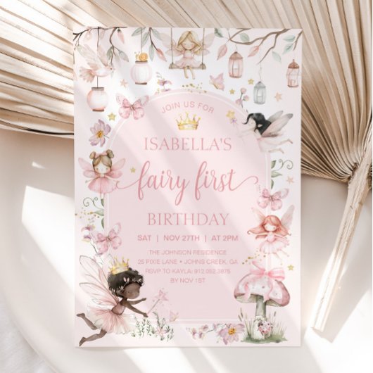 Invitation FAIRY PREMIER ANNIVERSAIRE Fairy Garden Anniversai