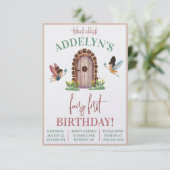 Invitation Fairy Premier Anniversaire, Jardin Fairy Theme Ann (Debout devant)