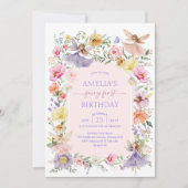 Invitation Fairy Premier anniversaire Lush Fleur sauvage Gard (Devant)